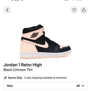 black crimson tint jordan 1 retro high